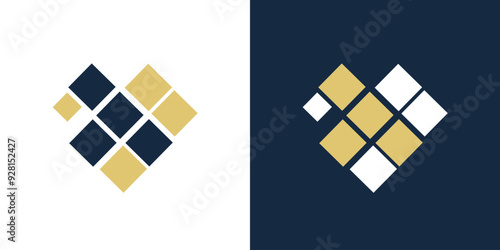 Tile Floor square pattern icon logo vector. Interior business comapany logo