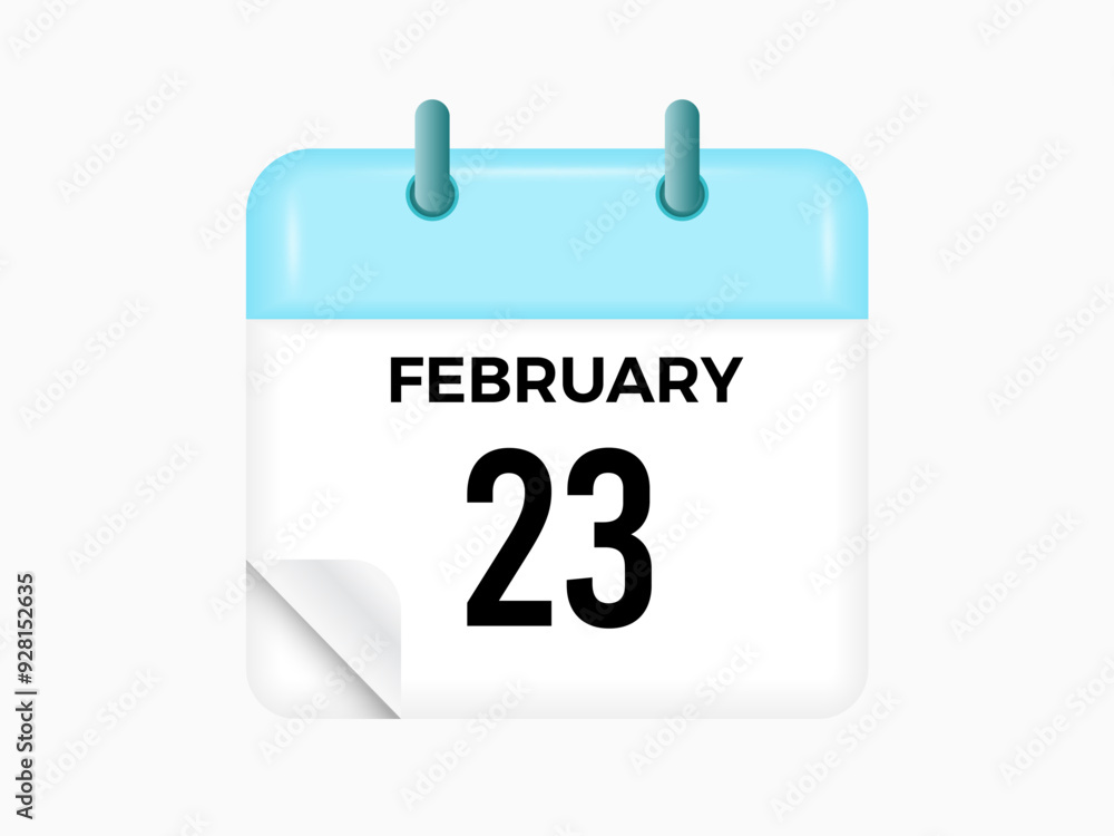 February 23 - calendar and Time planner. Daily Calendar Icon reminder. Vector Illustration. February 23 - calendar and Time planner. Daily Calendar Icon reminder. Vector Illustration.