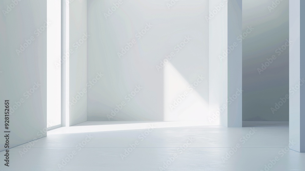 Minimalist White Room with Sunlight Minimalist White Room with Sunlight