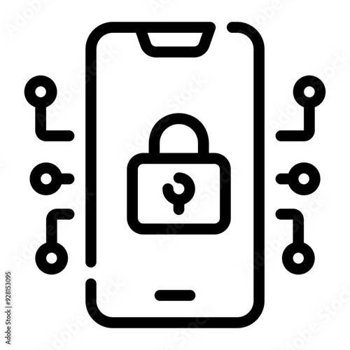 mobile security Line Icon photo