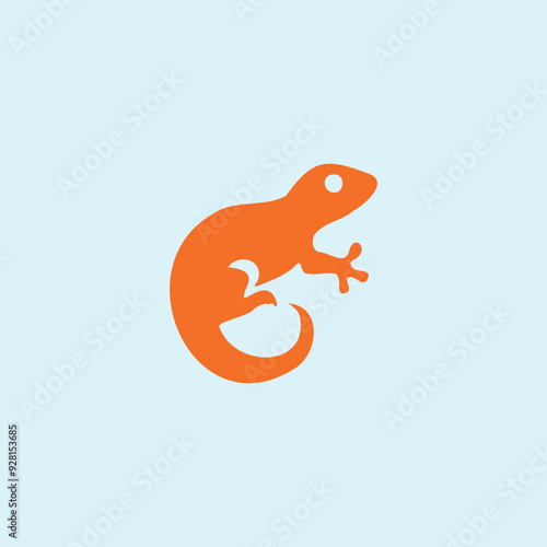 illustration of minimalist outline of a gecko photo