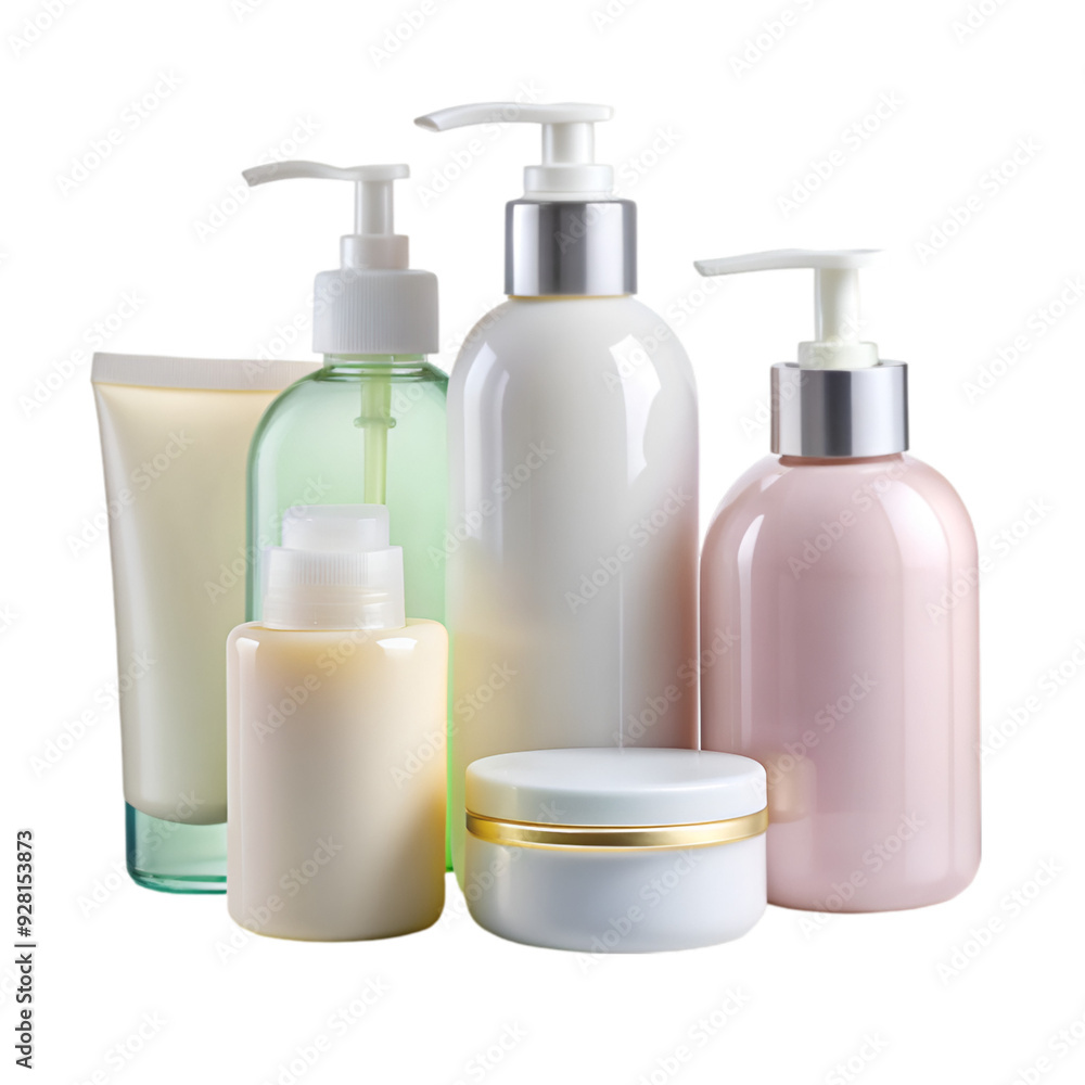 Composition with containers and objects for bath Composition with containers and objects for bath