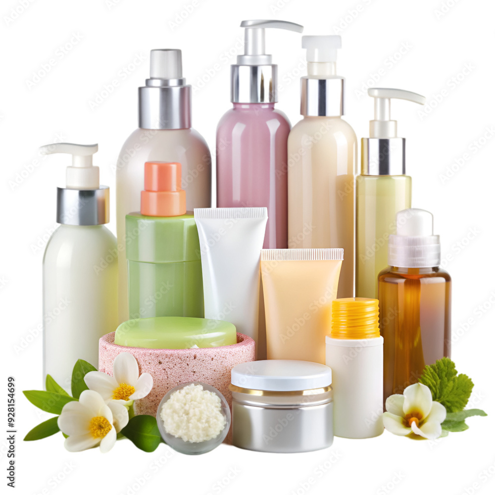 Composition with containers and objects for bath Composition with containers and objects for bath