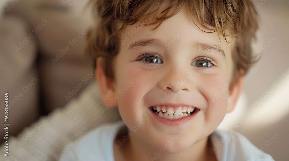 Portrait of a little boy with a bright, contagious smile. His eyes sparkle with joy and his face is full of delight. The photo captures the pure happiness and innocence of childhood. Portrait of a little boy with a bright, contagious smile. His eyes sparkle with joy and his face is full of delight. The photo captures the pure happiness and innocence of childhood.