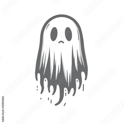 Cartoon Ghost Illustration - Spooky Halloween Vector Illustration