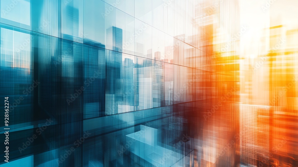 Abstract Cityscape with Blurry Reflections Abstract Cityscape with Blurry Reflections
