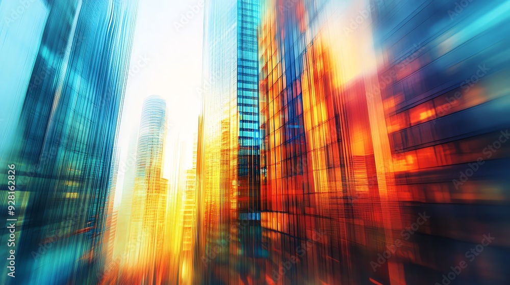 Cityscape with Motion Blur and Bright Colors Cityscape with Motion Blur and Bright Colors