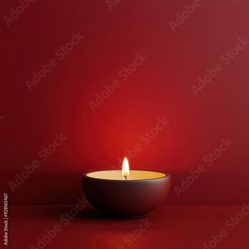 Diya lamp, glowing with warm light, 3D illustration