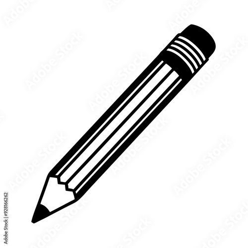 pencil icon, pencil vector icon, black isolated icon of pencil on white background. silhouette of pencil vector illustration