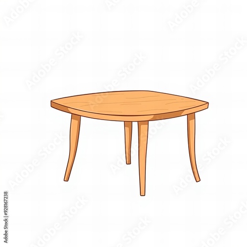 a cartoon drawing of a table with a wooden top.