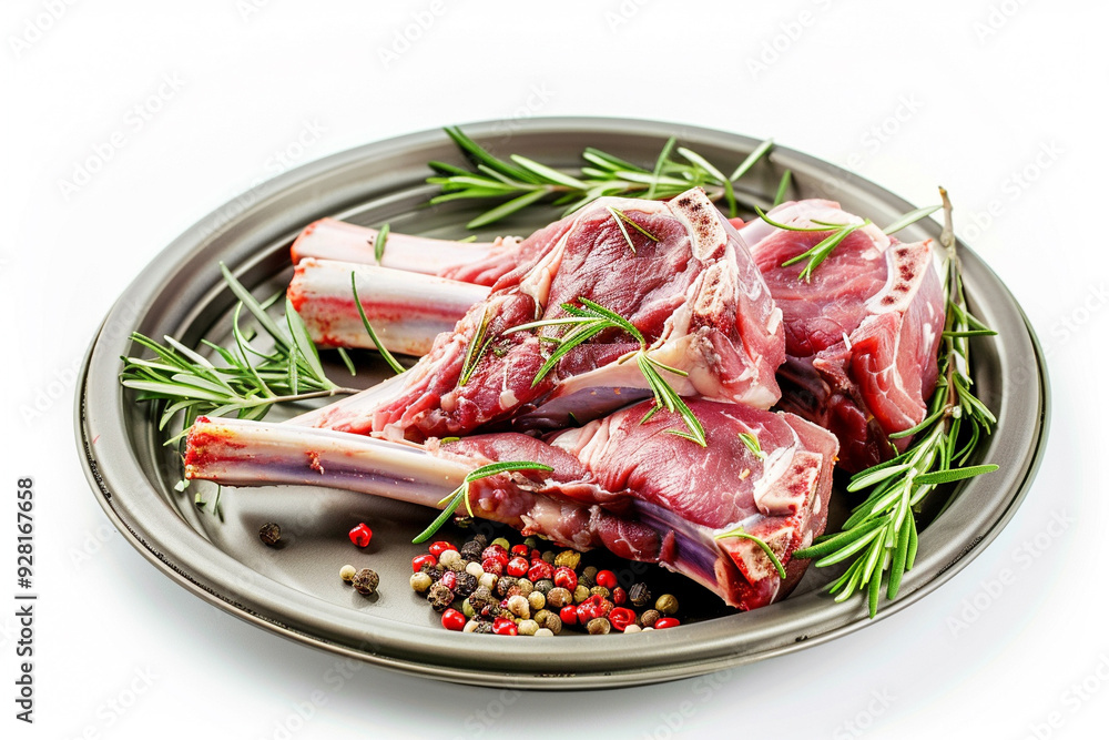 Raw lamb shank with seasoning. Raw lamb shank with seasoning.