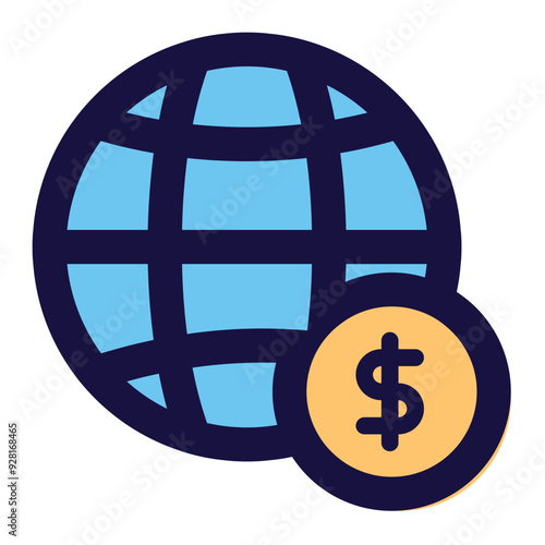 global finance icon for illustration