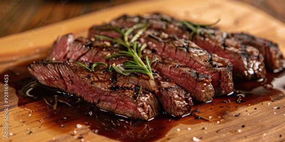 Flat Iron Steak Cooked Sous Vide with Rosemary and Balsamic Reduction Flat Iron Steak Cooked Sous Vide with Rosemary and Balsamic Reduction
