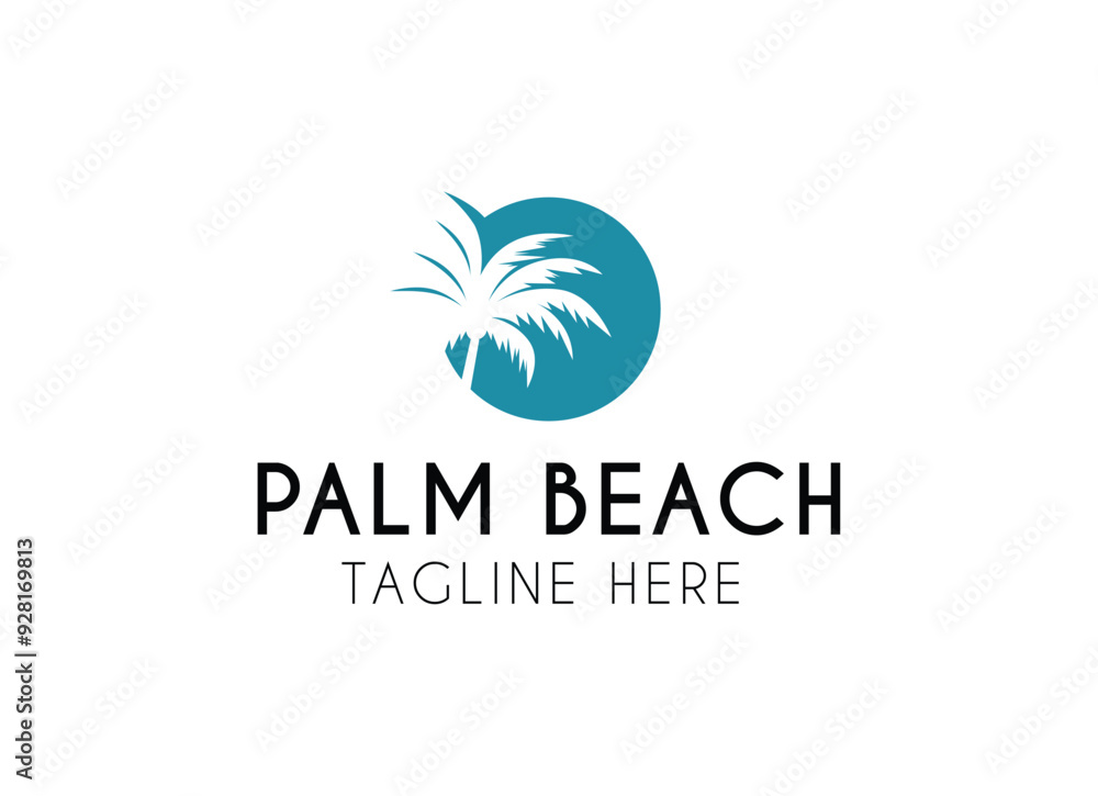 Resort and beach palm logo design with premium concept vector illustration. Resort and beach palm logo design with premium concept vector illustration.