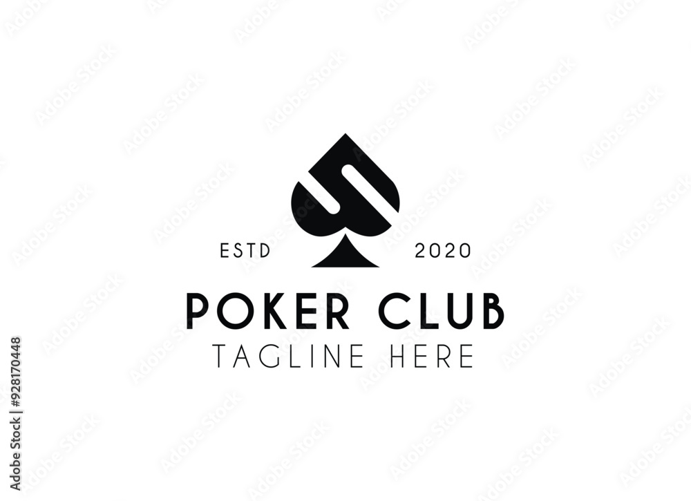 Poker club logo design vector. The king of poker club logo design Poker club logo design vector. The king of poker club logo design