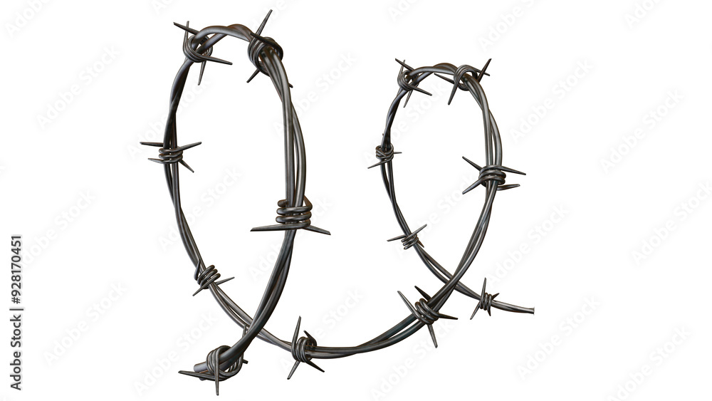 Razor Wire Silhouettes and Barbed Wire Metallic Border Elements on ...