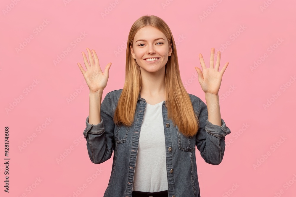 happy business woman sign ok smiling happy business woman sign ok smiling