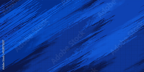 blue color pattern gradient grunge texture background. Dots pop art comics sport style vector illustration Abstract background dark blue with modern corporate concept