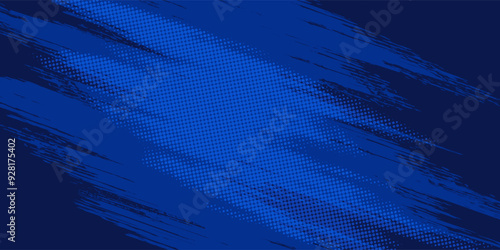 blue color pattern gradient grunge texture background. Dots pop art comics sport style vector illustration Abstract background dark blue with modern corporate concept