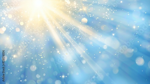 Sparkling Blue Sky with Sun Rays