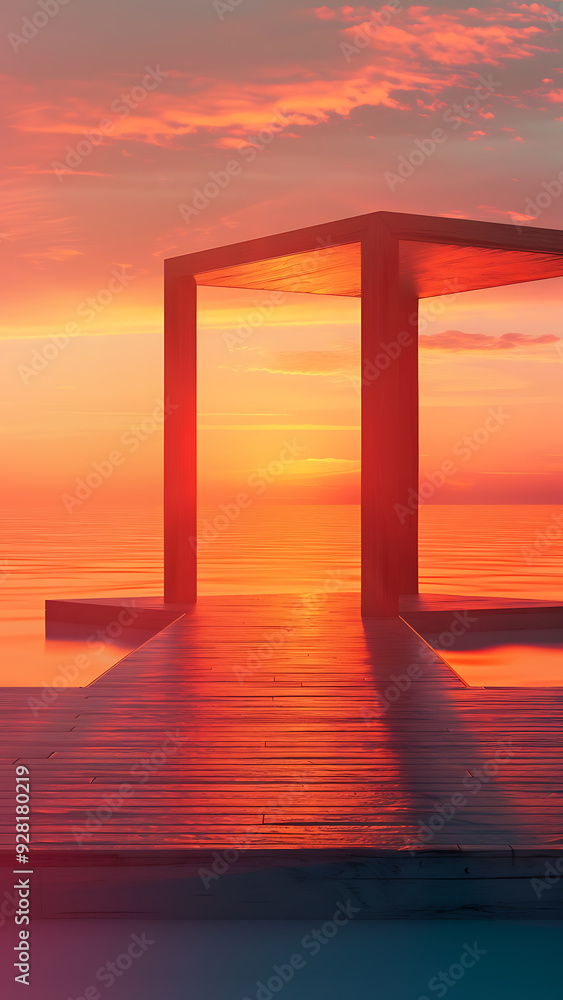 Surreal Sunset Through Abstract Doorway Surreal Sunset Through Abstract Doorway