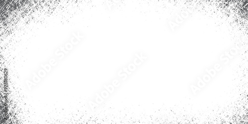 Grunge texture overlay with fine grains isolated on white background. Distressed uneven background.