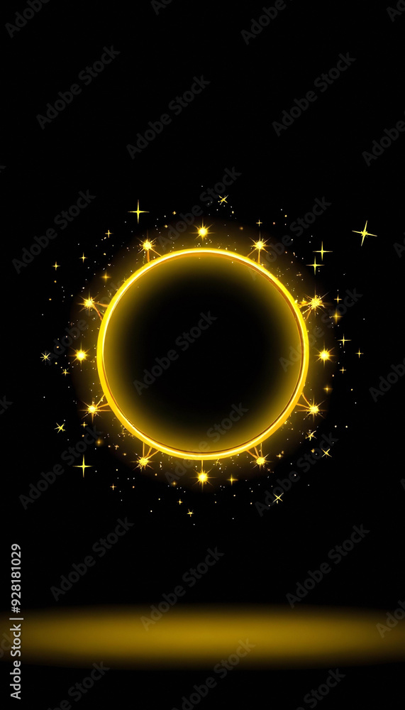 Neon yellow glowing circle black background wallpaper for phone Neon yellow glowing circle black background wallpaper for phone