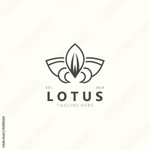 Lotus flower logo. Minimalist lotus feminine for the calm logo beauty design