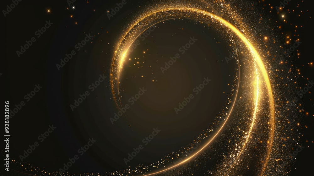 Fototapeta premium Golden Spiral of Light and Sparkles