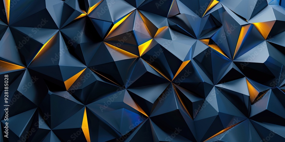 Abstract Geometric Pattern of Blue and Gold Abstract Geometric Pattern of Blue and Gold