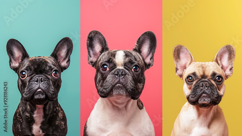 単色背景のフレンチブルドッグ
