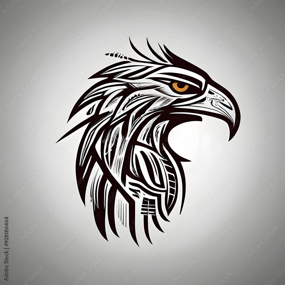 Obraz premium American bald eagle head illustration logo of a American eagle head American bald eagle