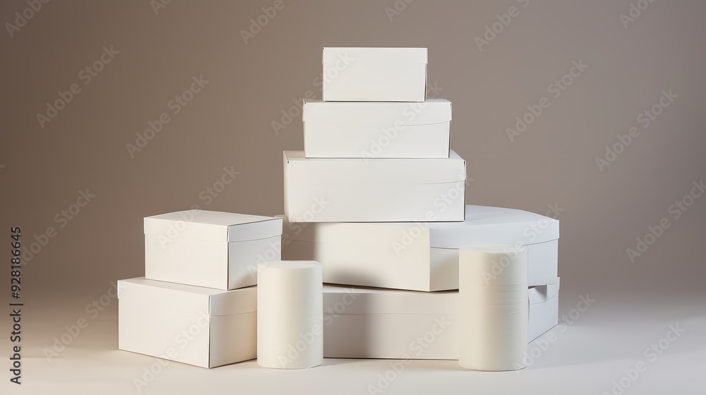 stack white packaging box stack white packaging box