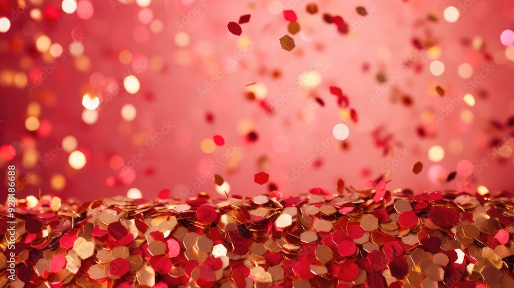 festive confetti red background festive confetti red background