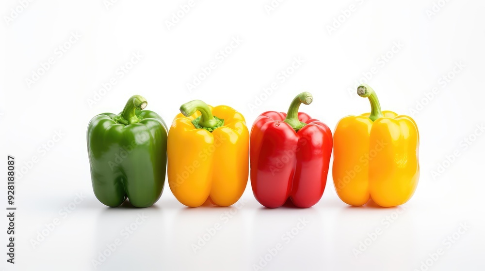 glossy fresh vegetables white background