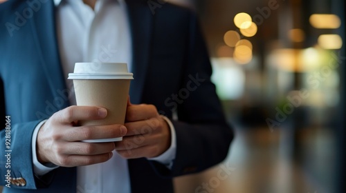 Businessman Holding Coffee