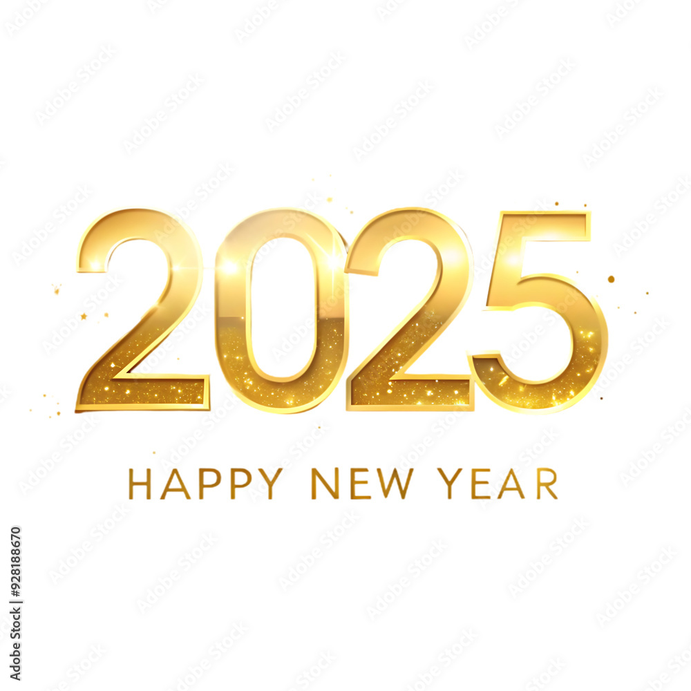 golden 2025 new year text on transparent background golden 2025 new year text on transparent background