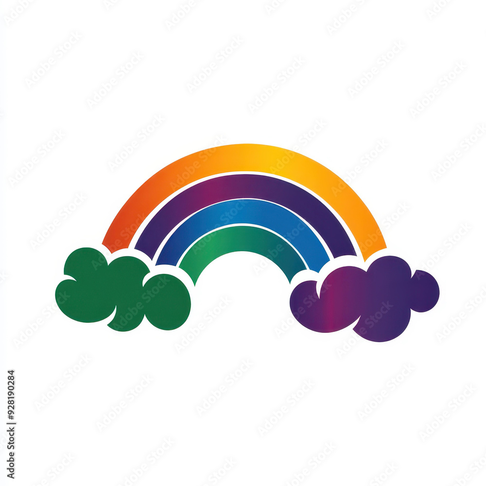 Playful logo featuring a rainbow and cloud silhouette, perfect for kids. Bright Scandinavian design with text around it. Playful logo featuring a rainbow and cloud silhouette, perfect for kids. Bright Scandinavian design with text around it.