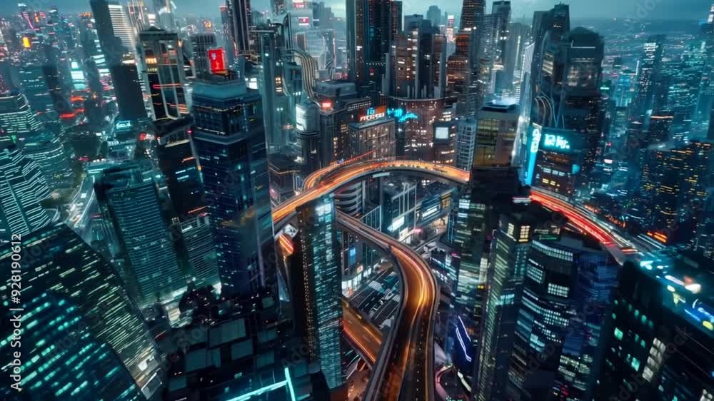 Neon Metropolis Nightscape: A futuristic cityscape pulsates with vibrant energy, towering skyscrapers piercing the night sky, illuminated by a network of glowing lights and bustling traffic. Neon Metropolis Nightscape: A futuristic cityscape pulsates with vibrant energy, towering skyscrapers piercing the night sky, illuminated by a network of glowing lights and bustling traffic.