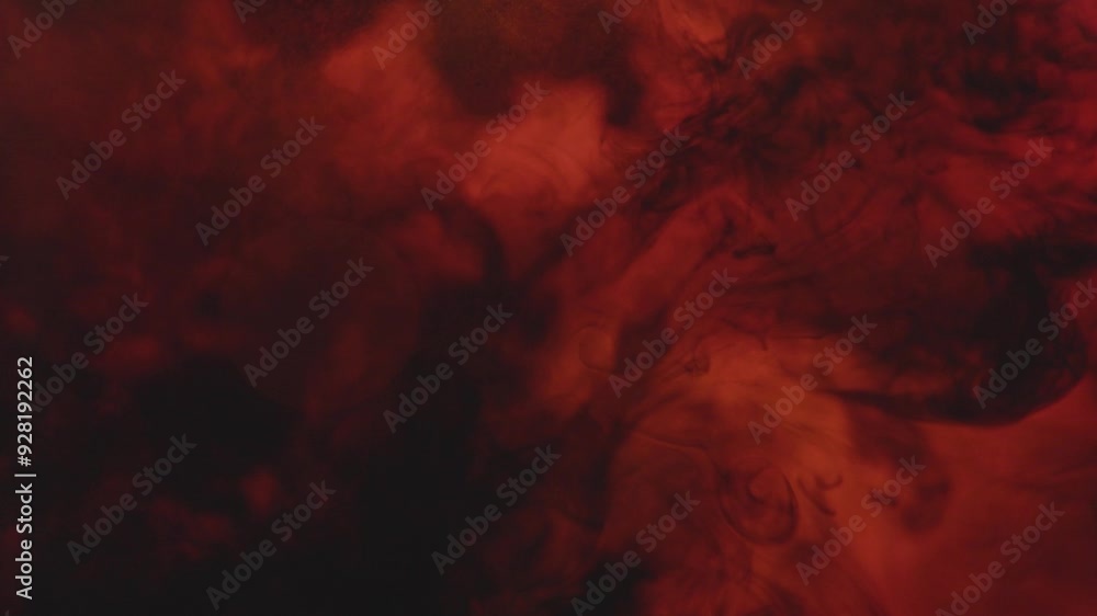 Black color ink smoke animation on red background Black color ink smoke animation on red background