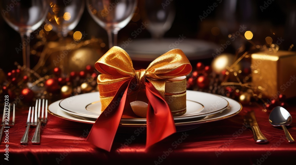 shimmering red gold ribbon shimmering red gold ribbon
