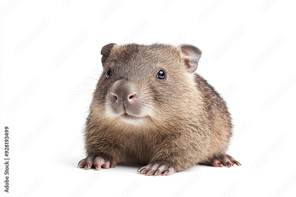 Obraz premium A Close-Up Portrait of a Young Capybara