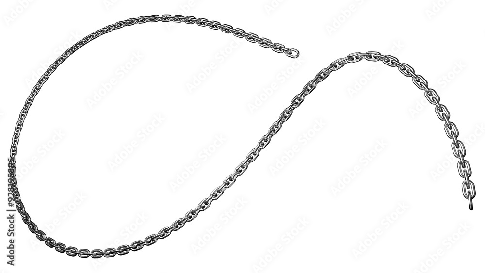 Men's Chain Jewelry, Stainless Steel Silver Lobster Claw Cardano Chain, Minimalist Necklace on White Background Men's Chain Jewelry, Stainless Steel Silver Lobster Claw Cardano Chain, Minimalist Necklace on White Background