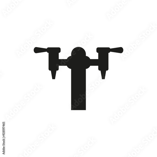 Beer pump icon with tap and handle. Vector illustration on white background.