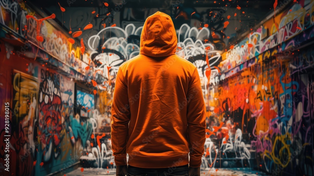 Obraz premium fashion orange hoodie