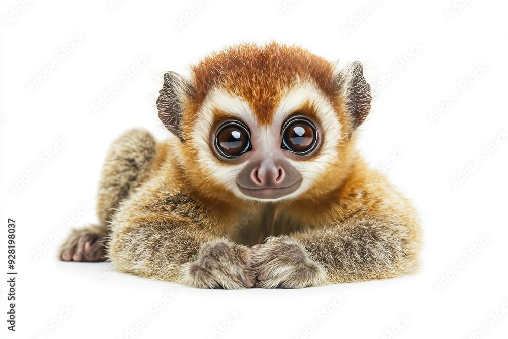 Closeup of a Baby Slow Loris with Large Eyes Closeup of a Baby Slow Loris with Large Eyes