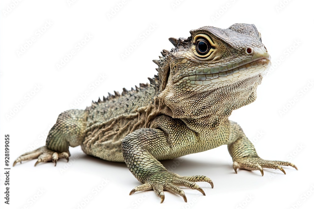 Close-up of a Tuatara, a Unique Reptile with a Third Eye Close-up of a Tuatara, a Unique Reptile with a Third Eye