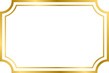 Gold shiny glowing vintage rectangle frame Gold realistic rectangle border for decoration, photo, banner. illustration. 