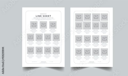 Product Line Sheet Template, Wholesale Template, Product Catalog Design Layout with 3 page