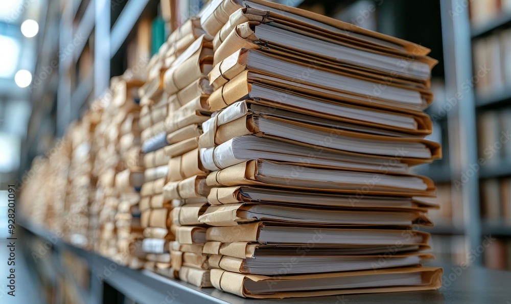 Fototapeta premium Compliance and Governance, Illustrate a scenario that highlights how advanced document management technologies ensure regulatory compliance and governance standards, Generative AI